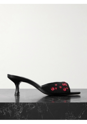 STAUD - Brigitte Embellished Satin Mules - Black - IT35,IT35.5,IT36,IT36.5,IT37,IT37.5,IT38,IT38.5,IT39,IT39.5,IT40,IT40.5,IT41,IT41.5,IT42