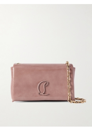 Christian Louboutin - Loubi54 Embellished Crinkled Patent-leather Shoulder Bag - Pink - One size