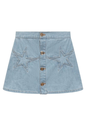 Young Versace Girls Star Embroidered Button Denim Skirt