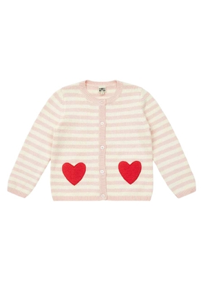 Bonton Heart-Embroidered Knit Cardigan
