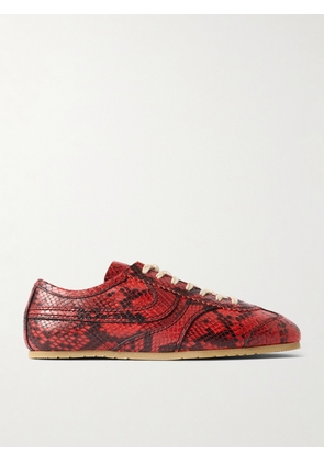 Dries Van Noten - Paneled Snake-effect Leather Sneakers - Red - IT35,IT36,IT36.5,IT37,IT37.5,IT38,IT38.5,IT39,IT39.5,IT40,IT41