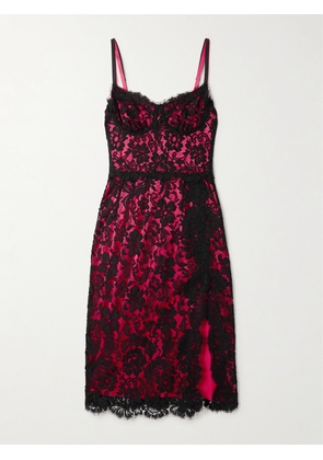 Dolce & Gabbana - Layered Cotton-blend Lace And Stretch-silk Satin Bustier Midi Dress - IT36,IT40,IT42,IT44,IT46,IT48