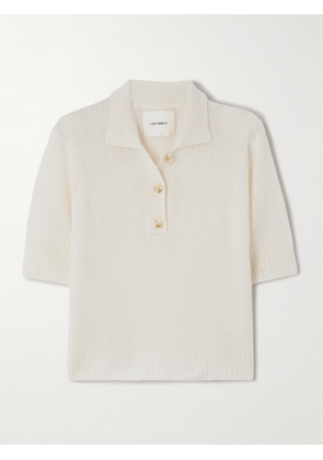 LISA YANG - Masy Cashmere And Silk-blend Polo Shirt - Cream - 01,2
