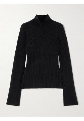 James Perse - Ribbed Recycled-cashmere Turtleneck Sweater - Black - 01,2,3,4
