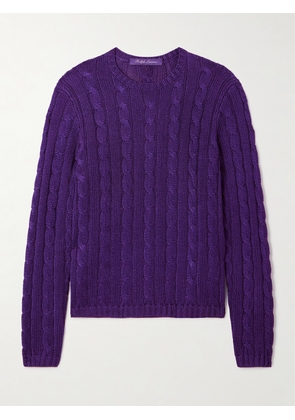 Ralph Lauren Collection - Cable-knit Silk Sweater - Purple - xx small,x small,small,medium,large,x large