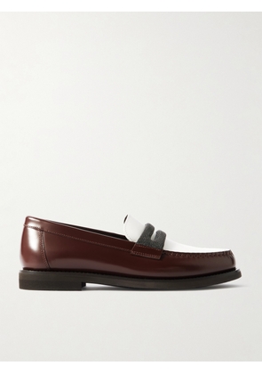 Brunello Cucinelli - Bead-detailed Leather Loafers - Brown - IT36,IT36.5,IT37,IT37.5,IT38,IT38.5,IT39,IT39.5,IT40,IT40.5,IT41