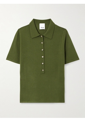Allude - Wool Polo Shirt - Green - x small,small,medium,large,x large