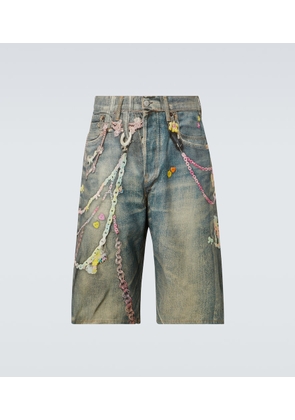 Acne Studios Trompe l'oeil denim shorts