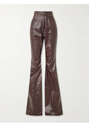 Rick Owens - Bolan Coated High-rise Flared Jeans - Brown - 25,26,27,28,29,30,31,32