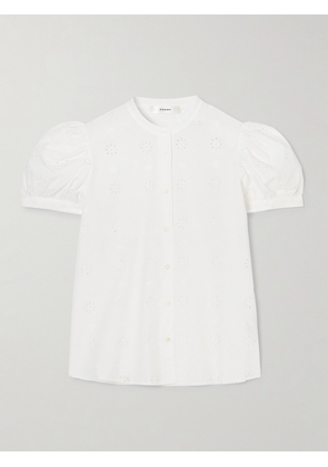 FRAME - The Eyelet Broderie Anglaise Cotton Blouse - White - xx small,x small,small,medium,large,x large