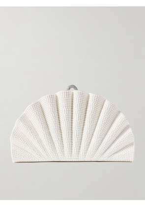 Judith Leiber Couture - Origami Fan Embellished Satin Clutch - Ivory - One size
