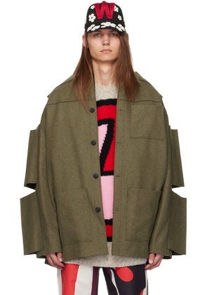 Walter Van Beirendonck Khaki Supernova Overshirt