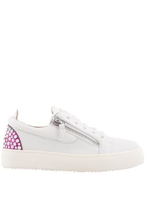 Giuseppe Zanotti Gail Rhinestone-Embellished Leather Sneakers