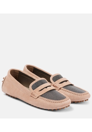 Brunello Cucinelli Monili suede driving shoes
