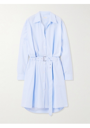 Dries Van Noten - Belted Cotton-poplin Shirt Dress - Blue - x small,small,medium,large