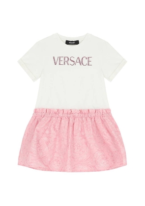 Young Versace Girls Logo Printed Dress