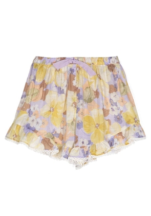 Zimmermann Girls Pop Frill Floral Print Shorts