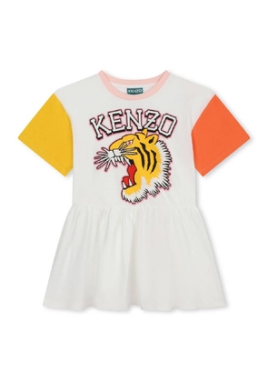 Kenzo Girls Varsity Tiger Print Cotton Dress