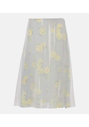 Acne Studios Floral mesh midi skirt