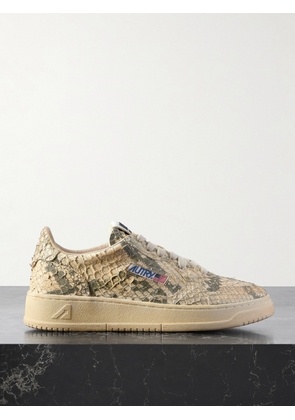 Autry - Super Vintage Distressed Snake-effect Leather Sneakers - Animal print - IT35,IT36,IT37,IT38,IT39,IT40,IT41,IT42