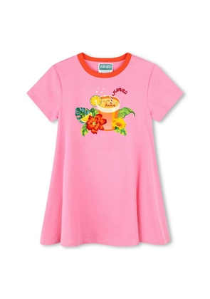 Kenzo Girls Floral Print Short-Sleeved Dress