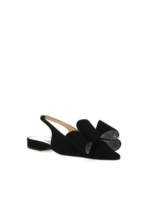 Mach & Mach Ladies Black Bow Detail Slingbacks