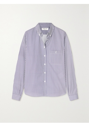 SAINT LAURENT - Striped Cotton-poplin Shirt - White - FR 34,FR 36,FR 38,FR 40,FR 42,FR 44