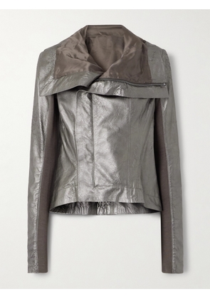 Rick Owens - Naska Metallic Leather Biker Jacket - IT38,IT40,IT42,IT44,IT46,IT48