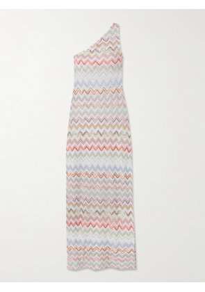 Missoni - One-shoulder Striped Metallic Crochet-knit Coverup - Multi - IT36,IT38,IT40,IT42,IT44,IT46,IT48