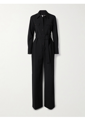 Veronica de Piante - Nadia Belted Wool And Silk-blend Jumpsuit - Black - IT36,IT38,IT40,IT42,IT44,IT46