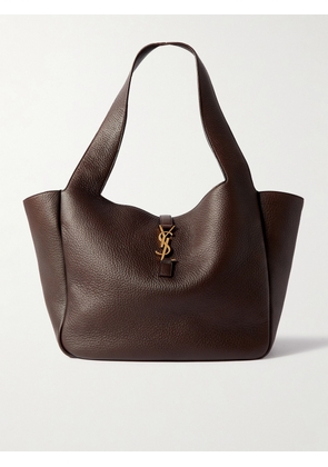 SAINT LAURENT - Le 5 À 7 Bea Textured-leather Tote - Brown - One size