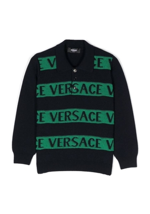 Young Versace Boys Logo Towel Jacquard Jumper