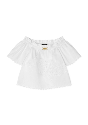 Young Versace Kids Sangallo Embroidered Cotton Shirt