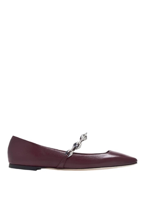 Jimmy Choo Diamond Tilda Square-Toe Leather Flats