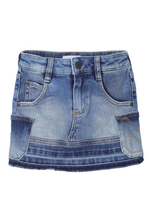 Little Marc Jacobs Girls Denim Blue Patchwork Skirt