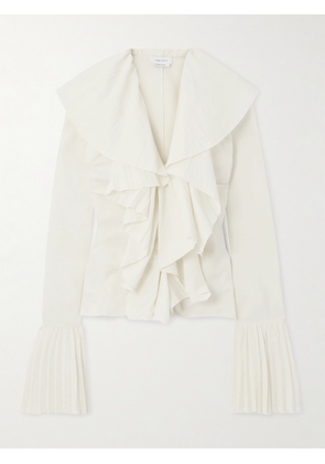 McQueen - Pleated Poplin Blouse - Ivory - IT38,IT40,IT42