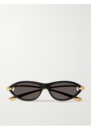 BOTTEGA VENETA EYEWEAR - New Knot Cat-eye Acetate And Gold-tone Sunglasses - One size