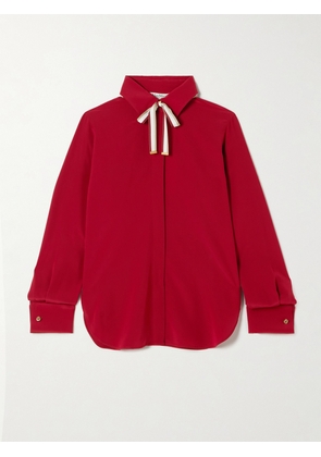 Max Mara - Apollo Tie-neck Silk Shirt - Red - UK 4,UK 6,UK 8,UK 10,UK 12,UK 14,UK 16,UK 18