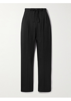Max Mara - Edere Pleated Wool, Mohair And Silk-blend Tapered Pants - Black - UK 2,UK 4,UK 6,UK 8,UK 10,UK 12,UK 14,UK 16,UK 18