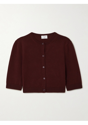 SAINT LAURENT - Cropped Wool Cardigan - Burgundy - XS,S,M,L,XL