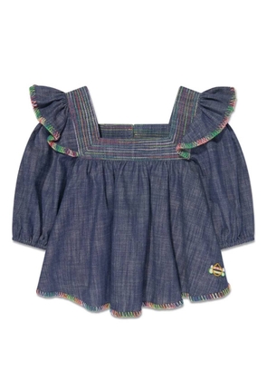Zimmermann Girls Alight Ruffled Denim Top