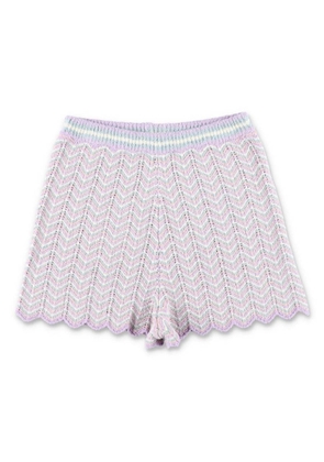 Zimmermann Girls Halliday Striped Knit Shorts