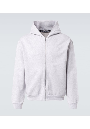 Acne Studios Face cotton fleece zip-up hoodie