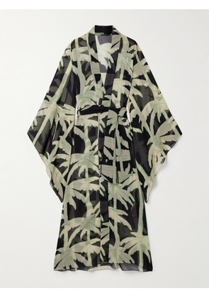 Johanna Ortiz - The Passing Storm Printed Recycled-georgette Robe - Black - x small,small,medium,large,x large