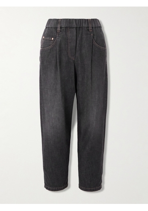 Brunello Cucinelli - Pleated Denim Tapered Jeans - Blue - IT34,IT36,IT38,IT40,IT42,IT44,IT46,IT48,IT50