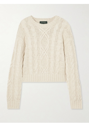 Polo Ralph Lauren - Cropped Cable-knit Cotton, Wool And Hemp-blend Sweater - Cream - xx small,x small,small,medium,large,x large