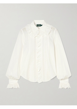 Polo Ralph Lauren - Ruffled Broderie Anglaise Cotton Blouse - White - US00,US2,US4,US6,US8,US10,US12