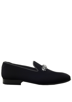 Jimmy Choo Black Thame Crystal-Embellished Loafers
