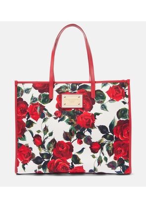 Dolce&Gabbana Large leather-trimmed canvas shopper