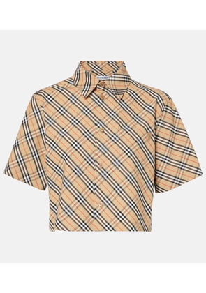Burberry Burberry Check cropped cotton shirt